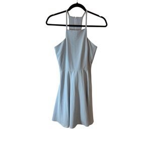 Lulu's light Blue Halter Skater Mini Dress Size XS